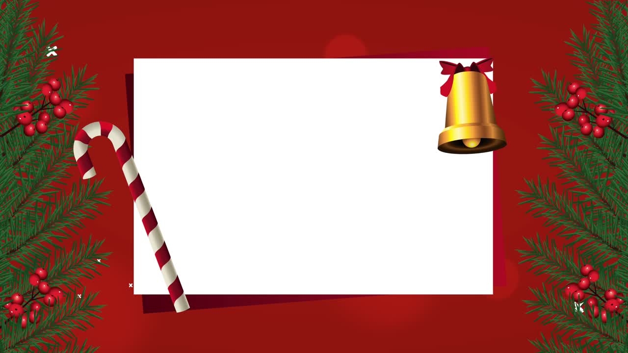buon natale con la canna dolce e la campana dorata
