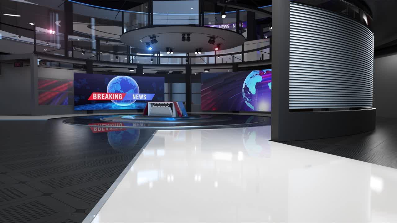 loop di sfondo dello studio di notizie virtuale 3d
