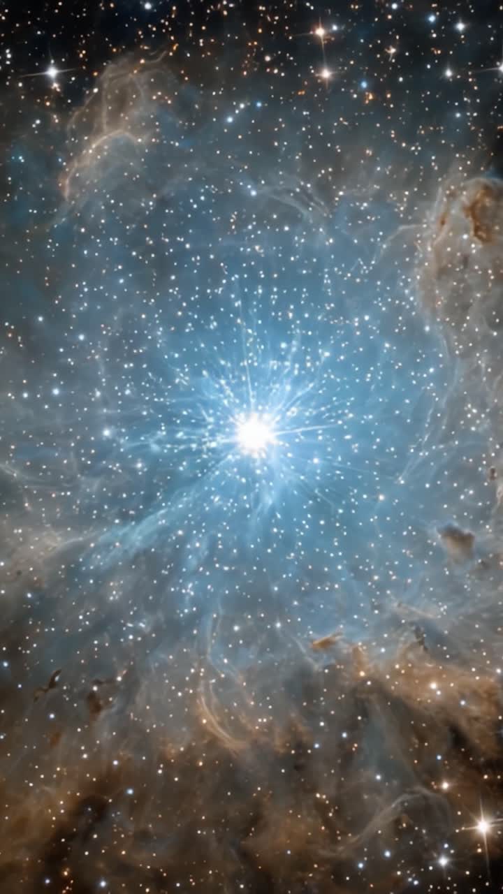 Stunning Cosmic Beauty: A Glimpse into the Depths of Space Showcasing a Brilliant Starburst Surrounded by a Sea of Glimmering Stars and Ethereal Nebulas