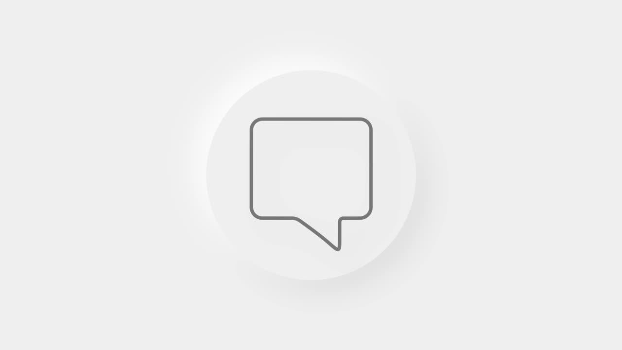 Chat, speech bubble 3d icon animation on white background. 4K