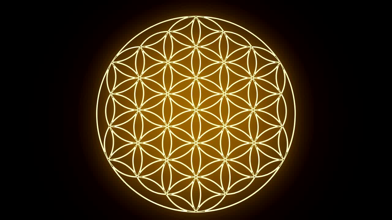 la flor de la vida formando el símbolo de la geometría sagrada