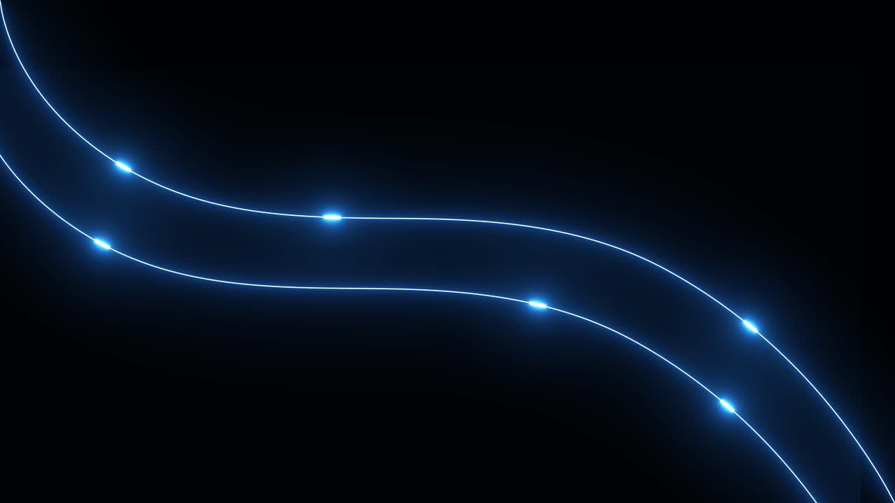 Abstract Blue Neon Lines