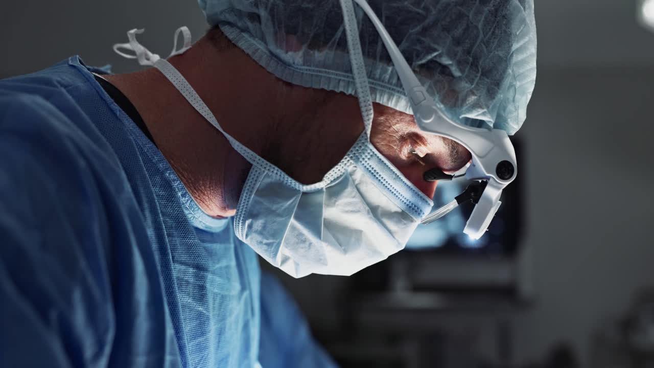 Surgery, hospital and doctor with face mask