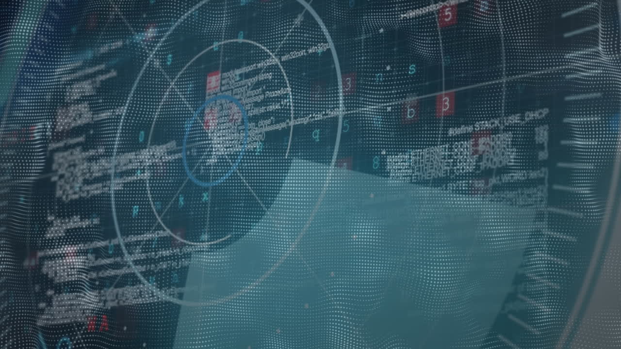 animación del escaneo del alcance sobre el procesamiento de datos