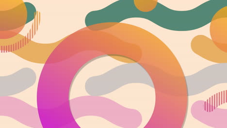 animation of shapes moving and spots on beige background