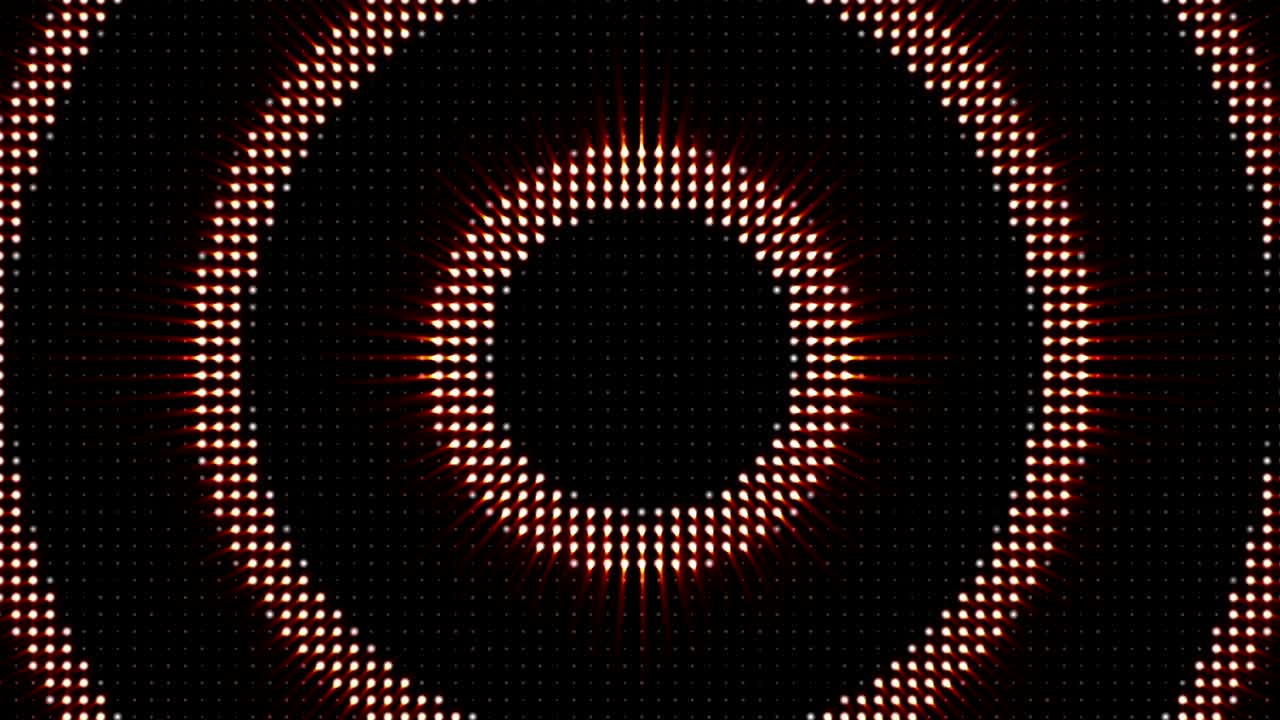 fondo de animación de la habitación de las luces de la bombilla circular,