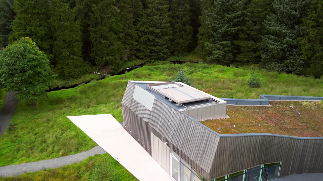 Anti-clockwise rotating 4K 30FPS aerial video of OM Dark Sky Park and Observatory in Omagh, Northern Ireland. Produced in Rec709 color