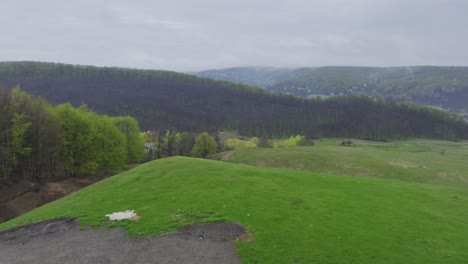 Verdant-Hills,-Forest,-And-Mountains-In-Anghelesti,-Romania