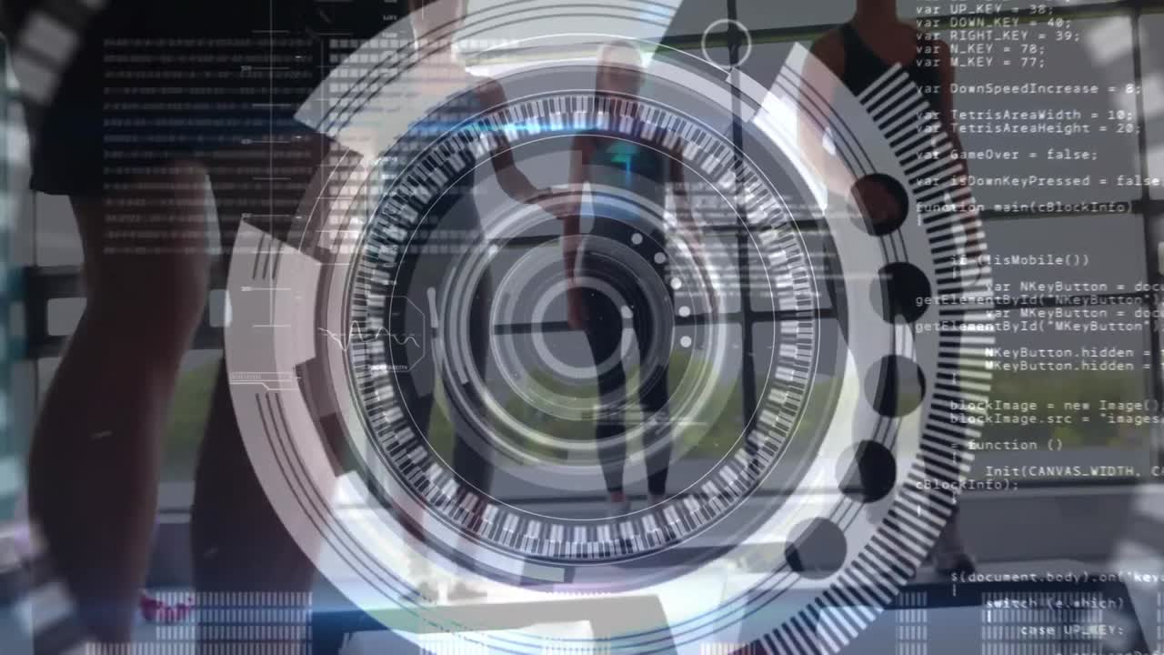 animación de la exploración del alcance sobre las personas que hacen ejercicio