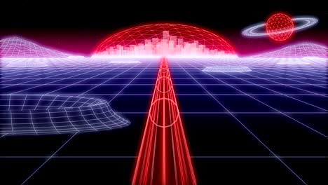space city tunnel synthwave background 3d render
