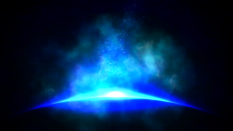fantasy galaxy with clouds and flying glitters