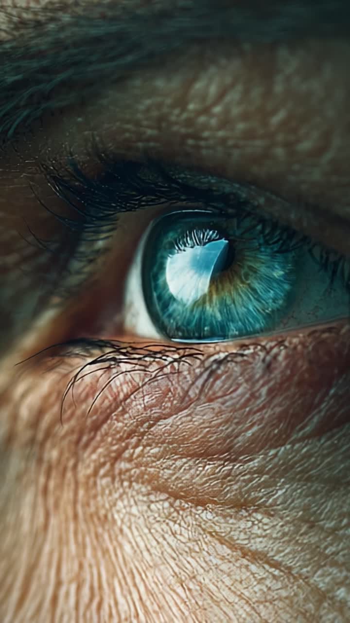 Exploring the Intricate Details of a Human Eye's Surface and Expressive Features Through a Sequence of Captivating Close-Up Visuals