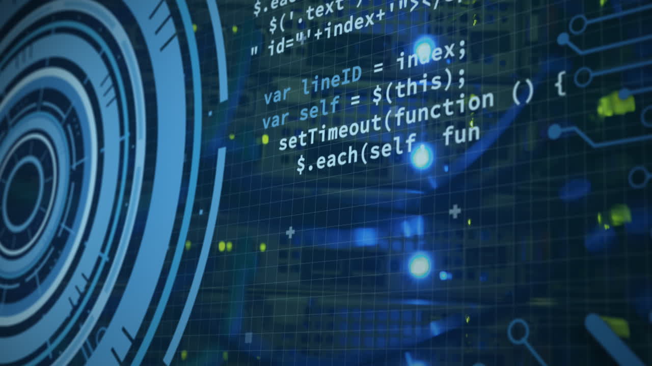 Animation of data processing over server room