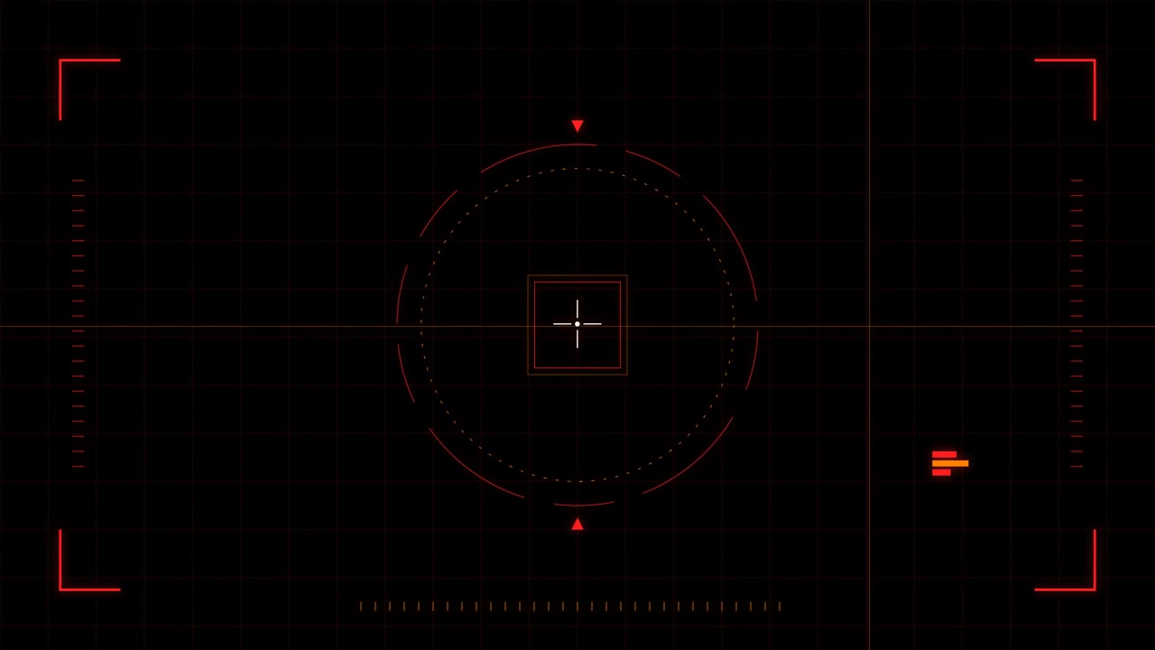 Digital HUD Interface With Red Targeting Reticle