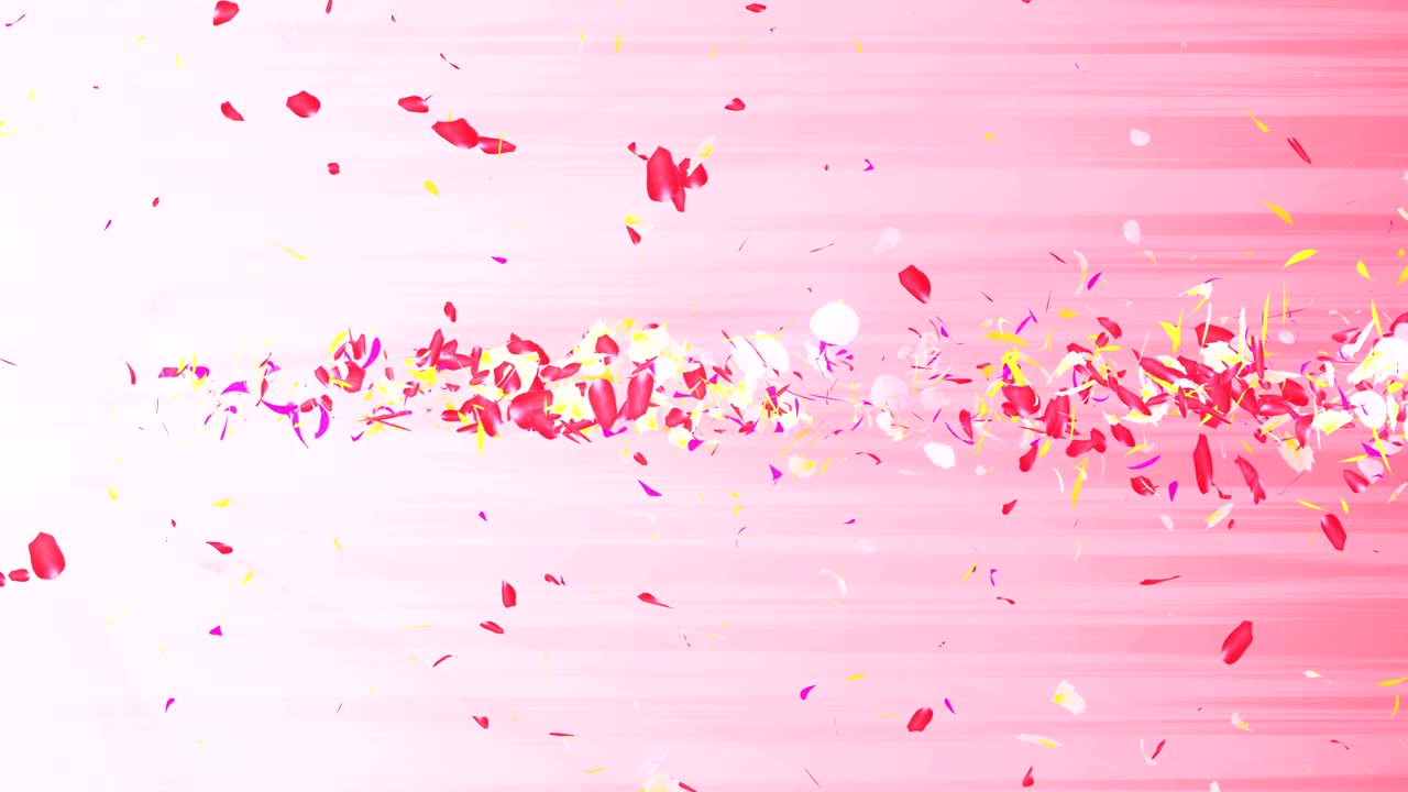 화려한 잎자루, 나선형 반이는 꽃잎, 꽃 모양, 예쁜 춤추는 꽃잎, 회전하는 꽃잎에서 소용돌이, 추상적인 루프 애니메이션.