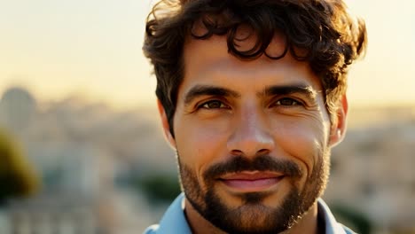 retrato de un hombre sonriente con una barba, mirando a la cámara