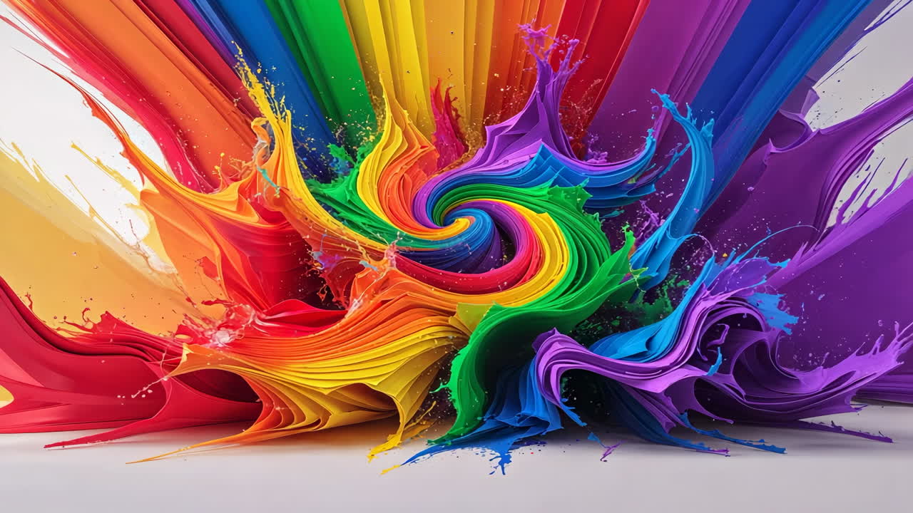 Vibrant Abstract Rainbow Color Swirl