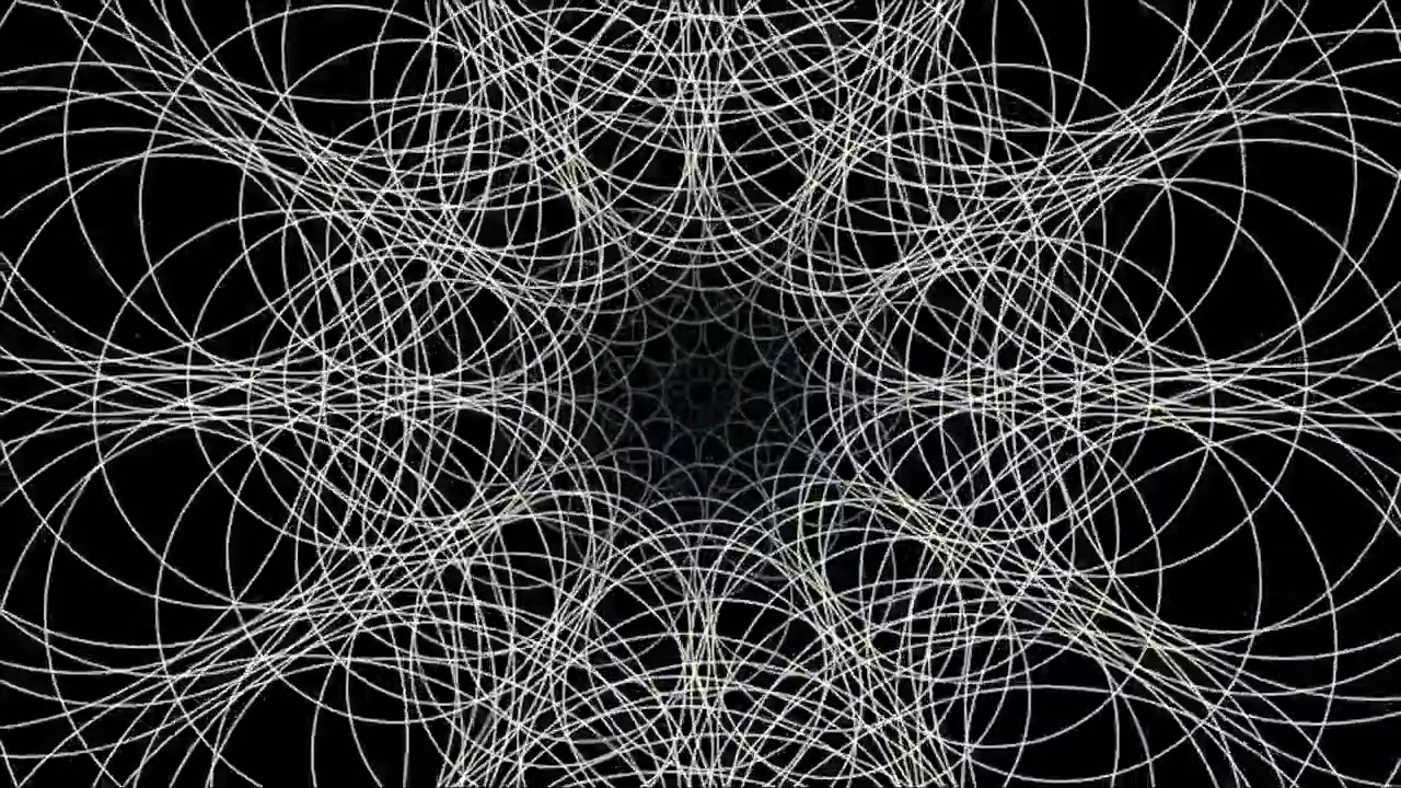 Dönen beyaz dairesel çizgilerin soyut geometrik animasyonu