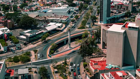 aerial time lapse en la glorieta a colón en guadalajara