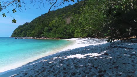 beautiful 4k aerial of the tropical perhentian islands in malaysia