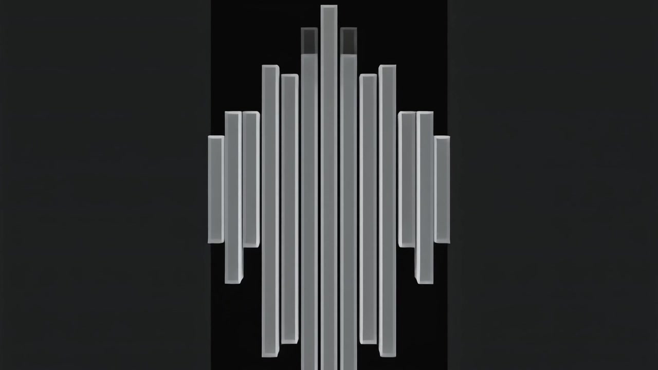 Abstract 3D Animation of Rising and Falling Metallic Bars