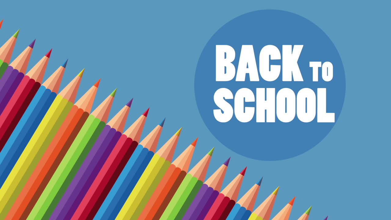 색, 연필, 글씨로 학교 시간으로 돌아갑니다.