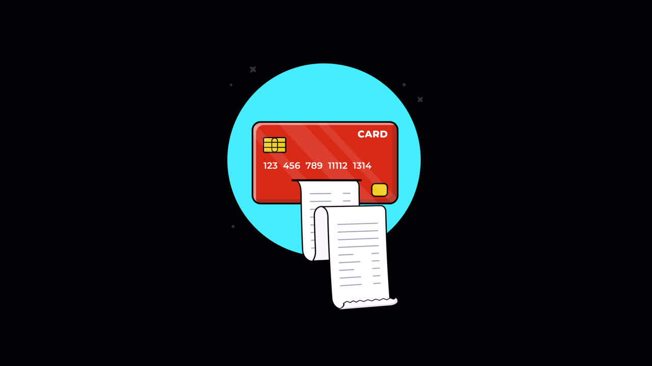 Animated Credit Card Generating a Receipt