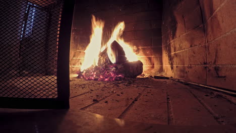 close up of time lapse of a fireplace