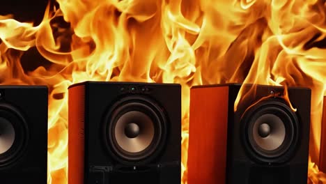 speakers on fire