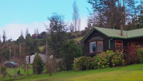 lonely wooden house in castro, chiloé archipiélago south of chile