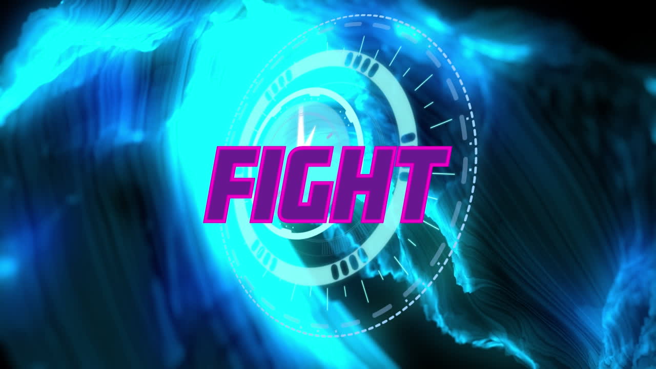 모양 위에 싸우는 텍스트의 애니메이션