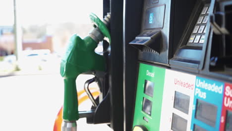 Rack-focus-on-gas-pump-handle