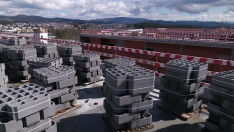 Building-Construction-With-Cranes-Aerial-View