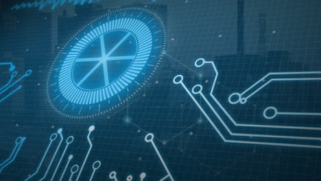 animation of scope scanning and data processing over circuit board