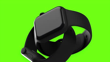 black apple watch series 7 on a green screen