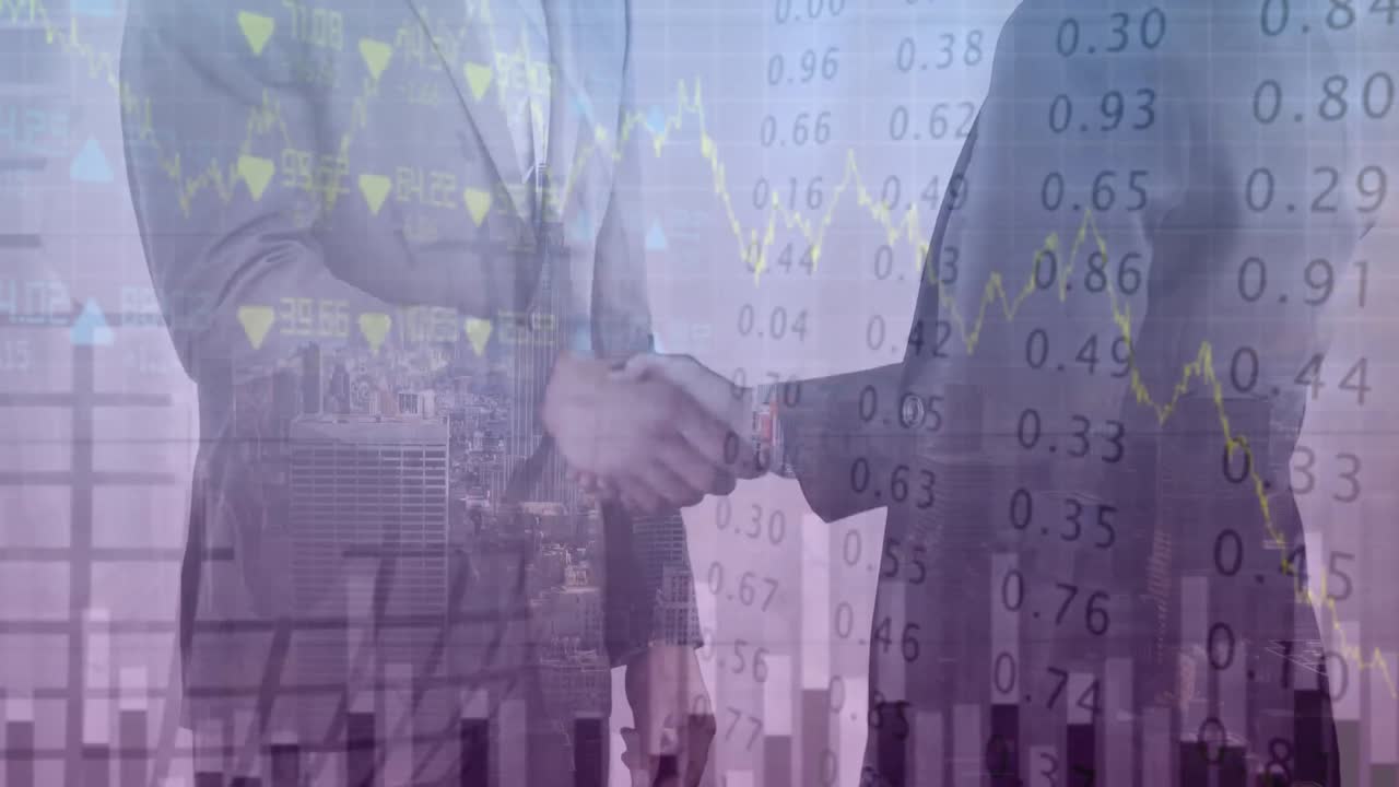 비즈니스맨이 손을 흔드는 디지털 컴포지트 비디오 4k