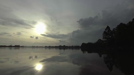 the lake before morning and evening