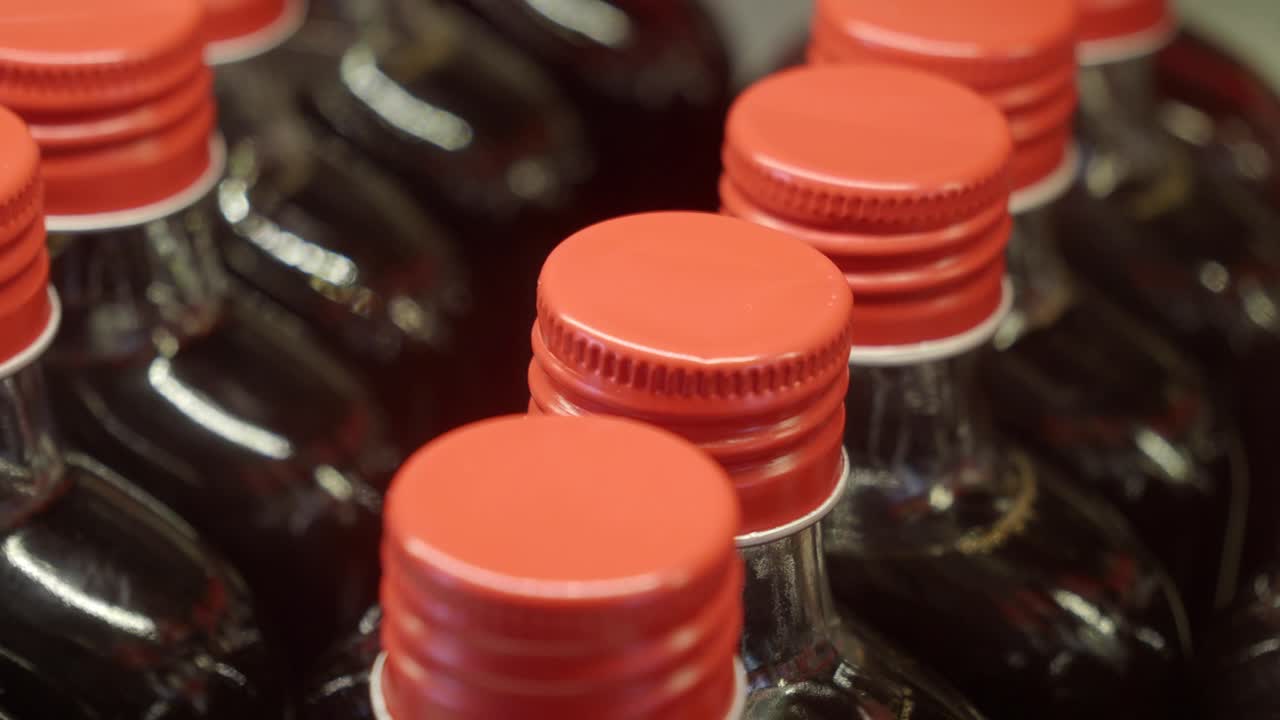 Bottles with Red Caps