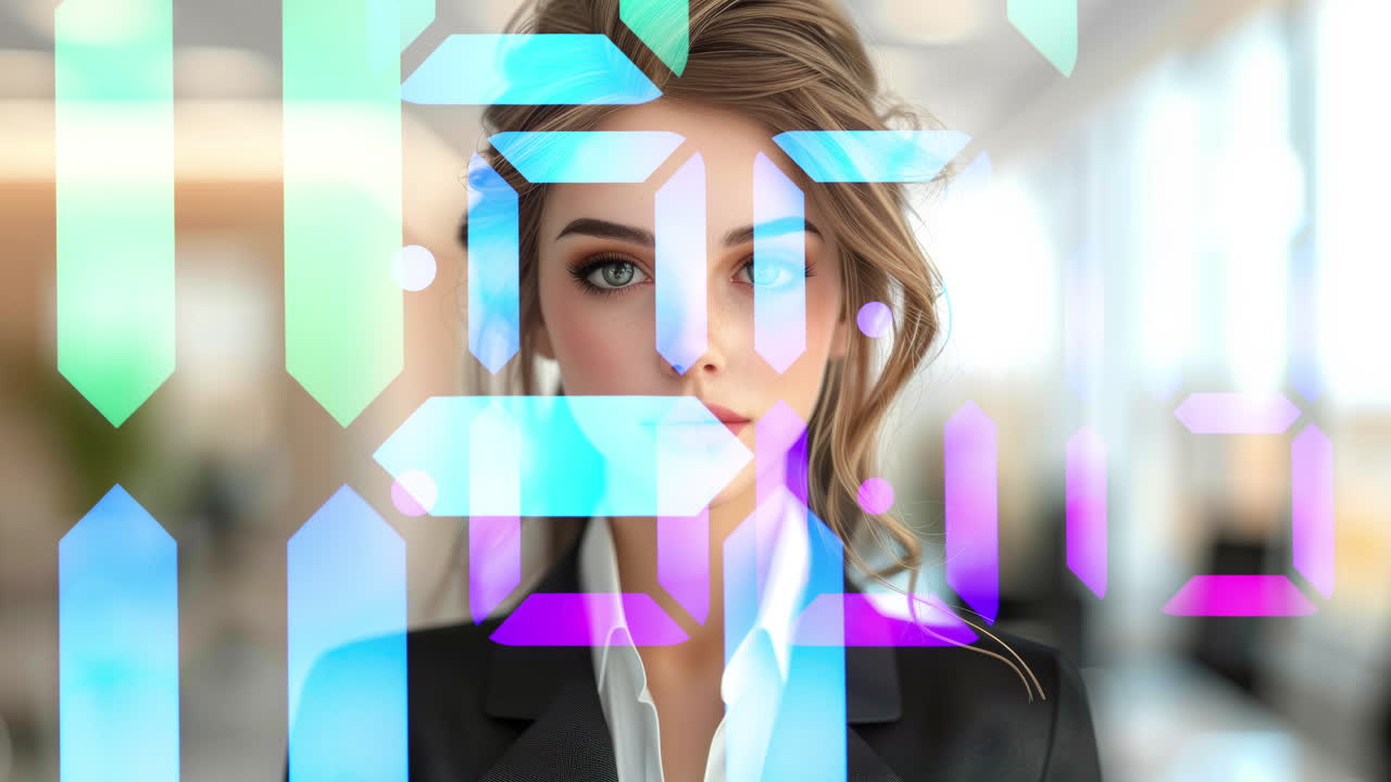 robots de tecnología de estilo empresarial femenino