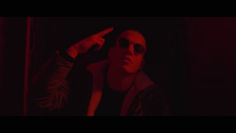 stylish man in red light