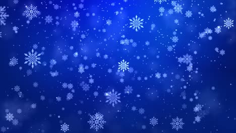 falling snowflakes on a deep blue background