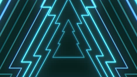 futuristic neon-lit pathway leading to glowing triangle