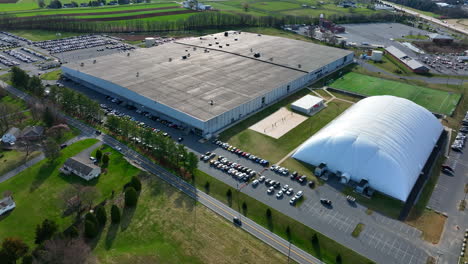 Massive-sports-dome-and-field-hockey-soccer-field-at-Spooky-Nook-Sports-in-Manheim-Pennsylvania-USA