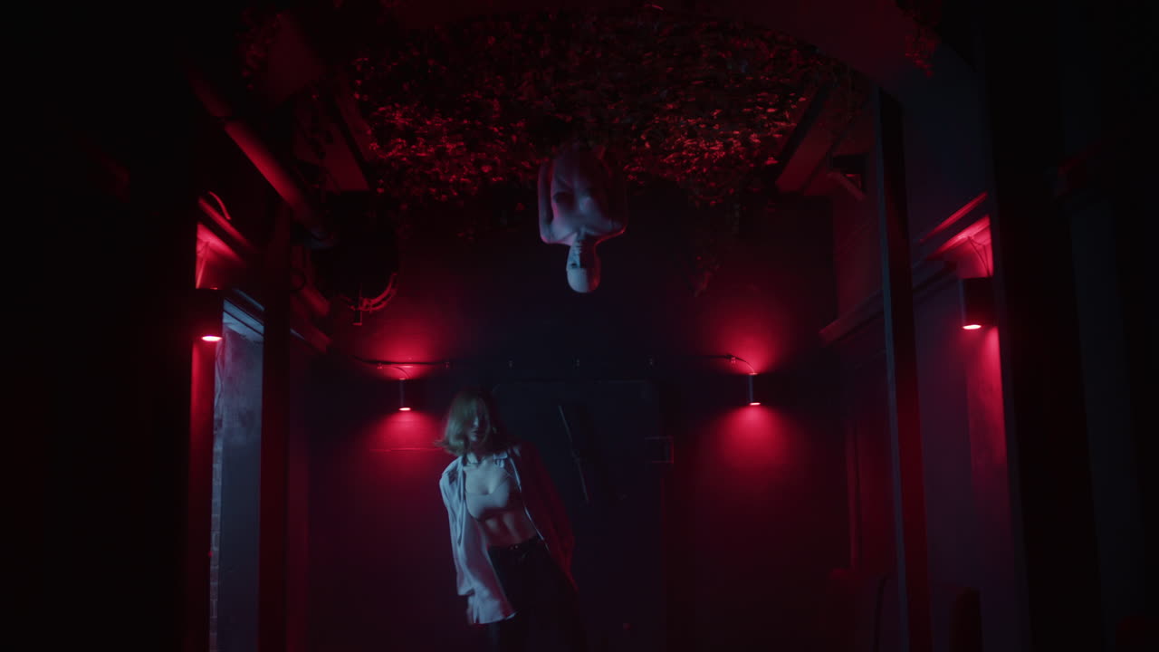 Inverted Woman in Neon Light