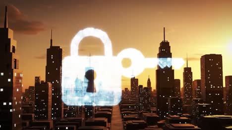 cityscape security shield