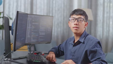 young programmer at home