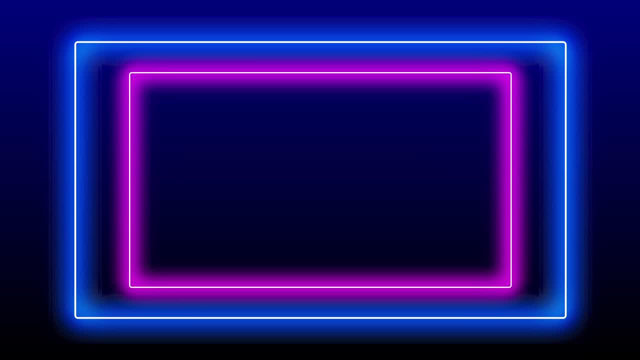 전기 네온 빛의 루프 다채로운 파란색 분홍색 사각형 사각형 프레임 모션 효과 미래 디스코 테크노 3d 루프 파란색 핑크 레이저 빛 프레임 스테이지 원활한 루프 배경