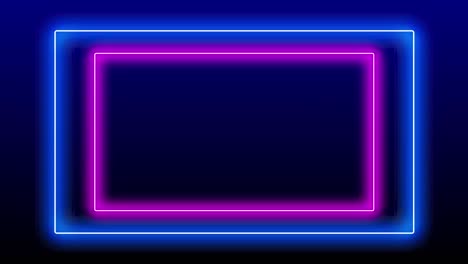 efecto de movimiento del marco rectangular cuadrado azul rosado colorido de luz de neón eléctrico. efecto de movimiento futurista de la discoteca techno 3d bucle azul rosa luz láser marco de la etapa de fondo de bucle sin costuras