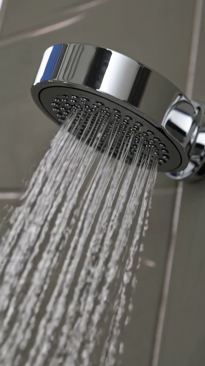 Close-up of a modern showerhead