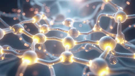 abstract representation of interconnected neural network or molecular structure